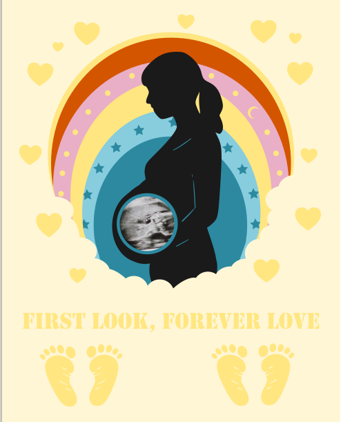 First Look, Forever Love SVG | Ultrasound Keepsake Design