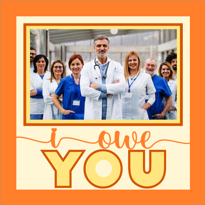 I Owe You appreciation SVG quote design for thank-you gifts cards and handmade crafts