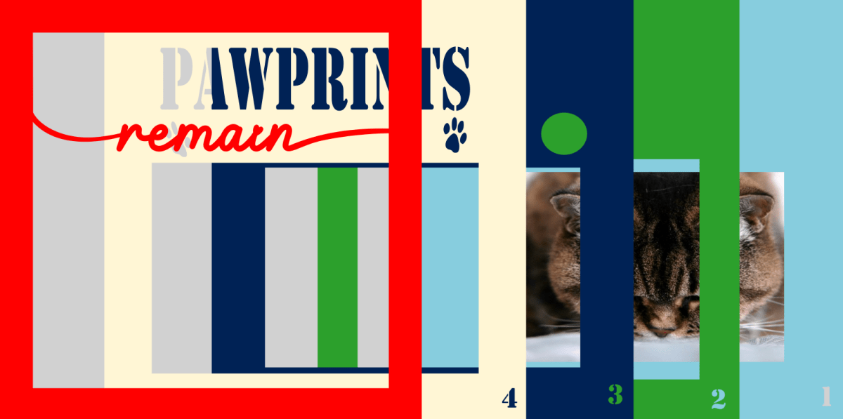 Paw Prints Remain Pet Memorial Photo Design | Remembrance Tribute
