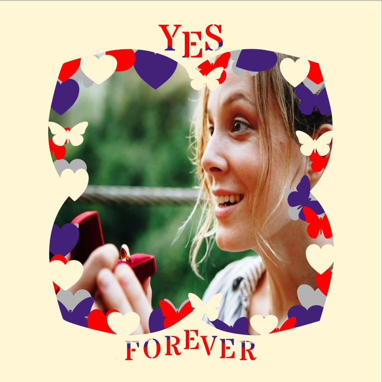 Yes Forever couple photo design for weddings engagements anniversaries and romantic keepsakes