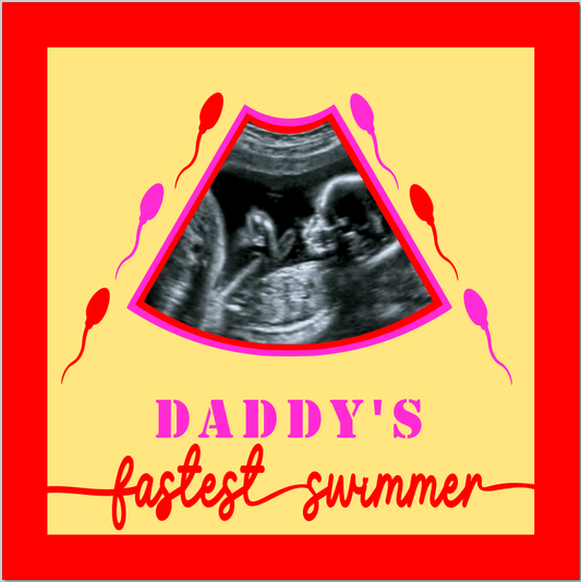 Daddy's Fastest Swimmer SVG | Funny Baby Announcement Design