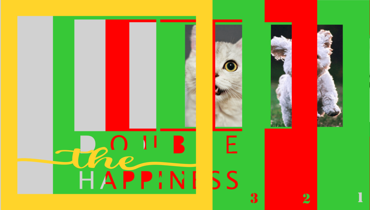 Double the Happiness Pet Photo Design | Two Pets Keepsake