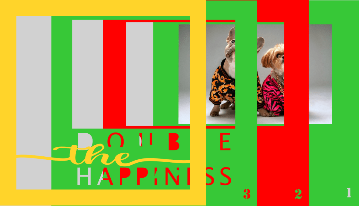 Double the Happiness Pet Photo Design | Two Pets Keepsake