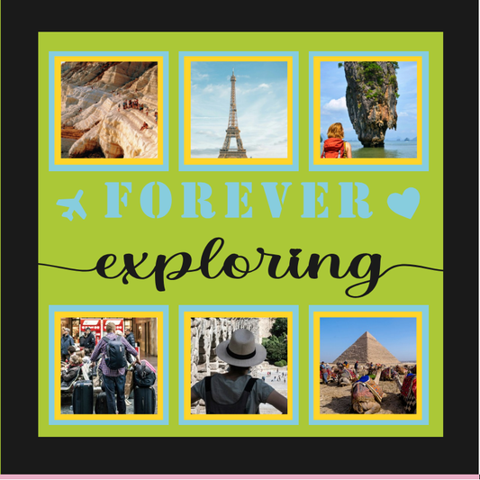 Forever Exploring travel photo design for vacation memories framed prints and personalized adventure keepsakes