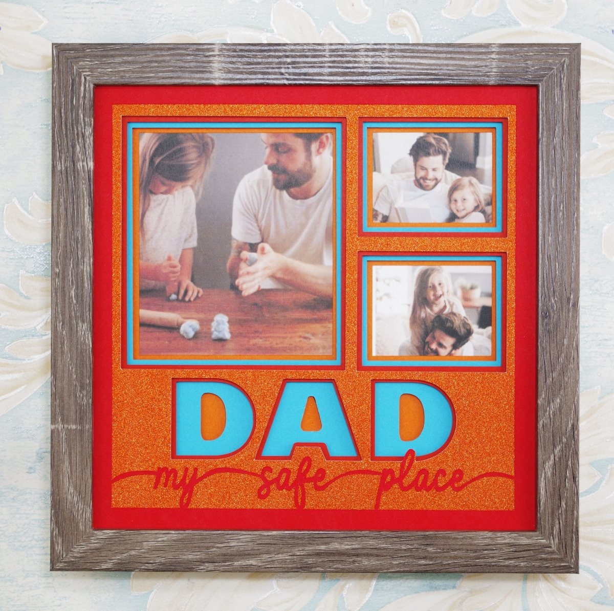 Dad My Safe Place SVG | Father Child Photo Keepsake Design