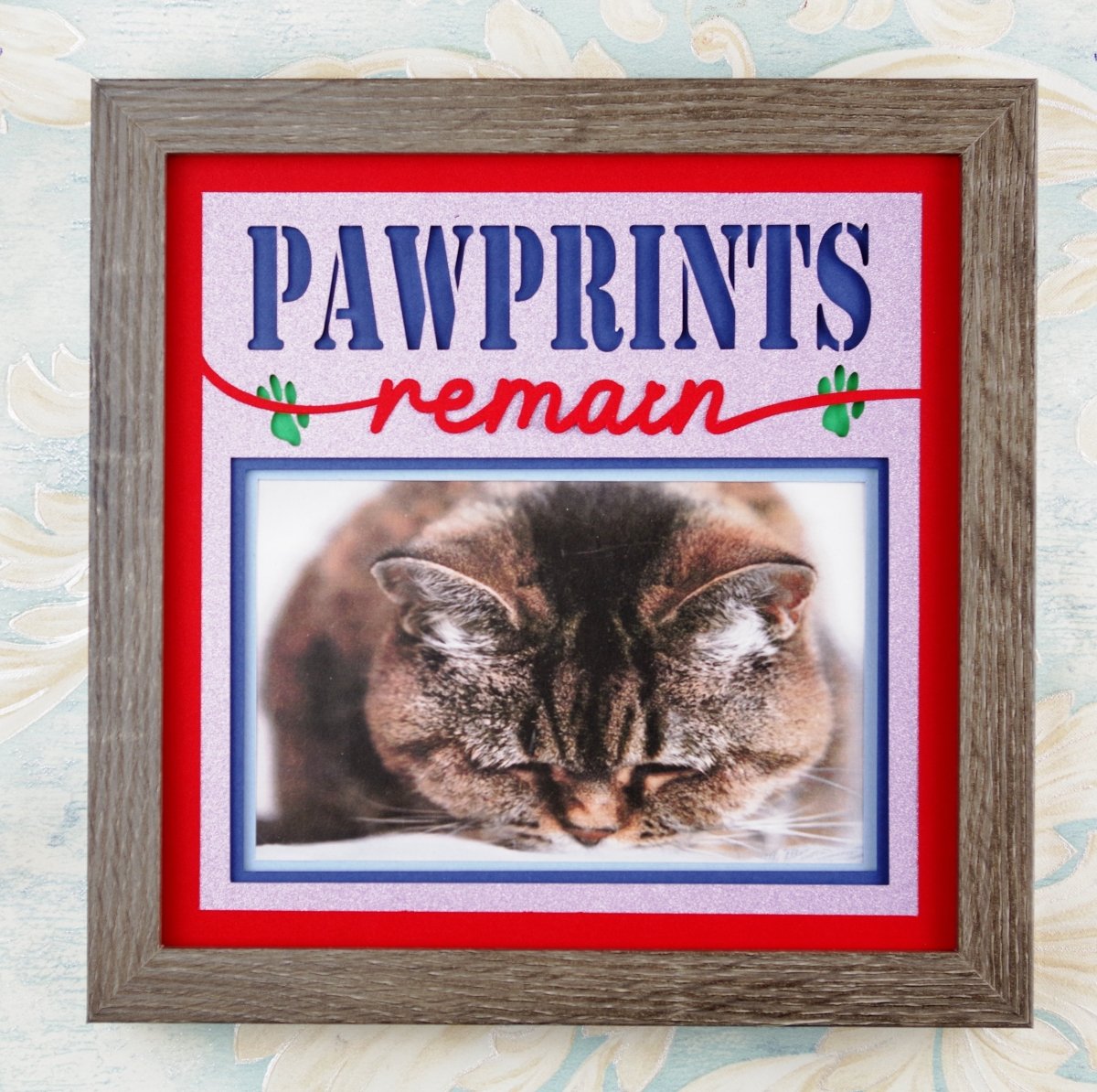 Paw Prints Remain Pet Memorial Photo Design | Remembrance Tribute