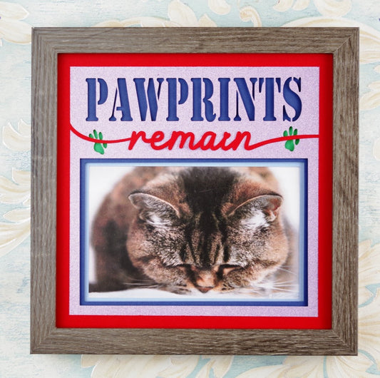 Paw Prints Remain Pet Memorial Photo Design | Remembrance Tribute