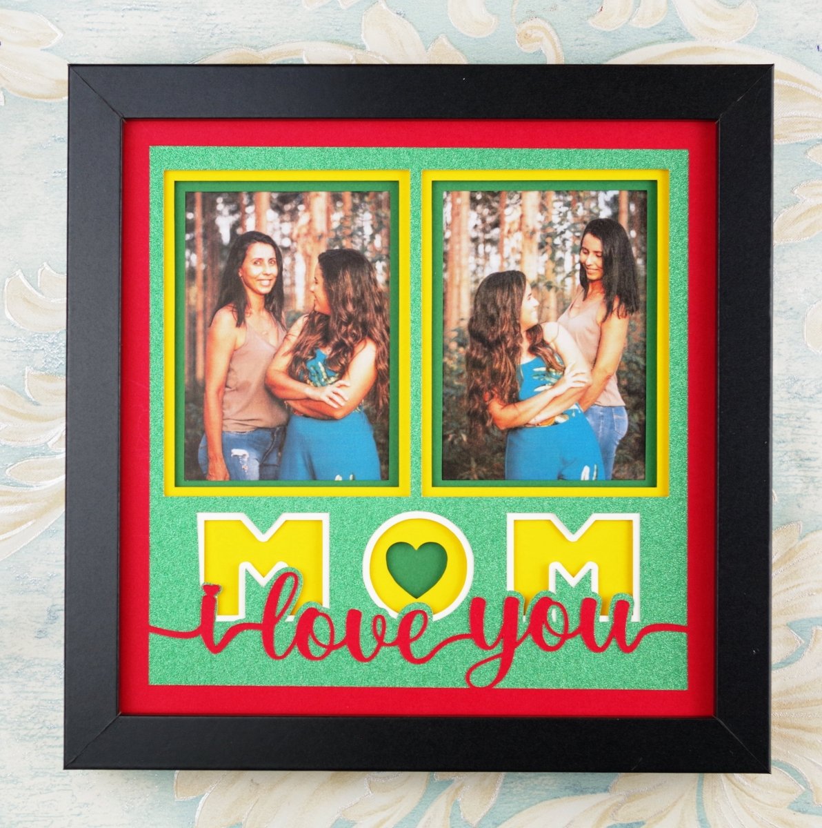 I Love You Mom 2-Photo Collage Design | Mom Keepsake Gift