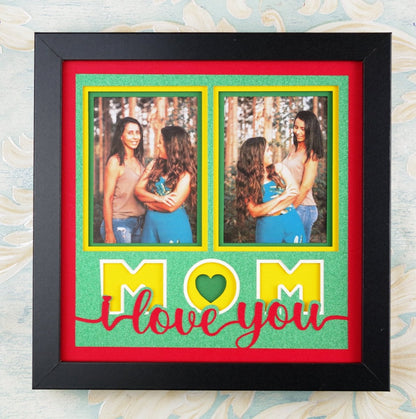 I Love You Mom 2-Photo Collage Design | Mom Keepsake Gift