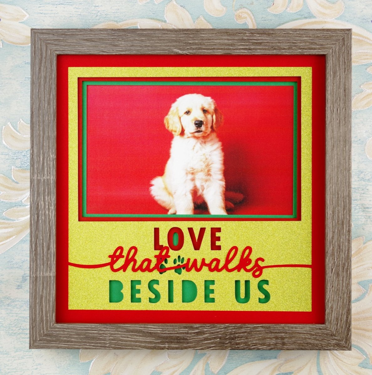 Love That Walks Beside Us Pet Photo Design | Pet Keepsake Gift