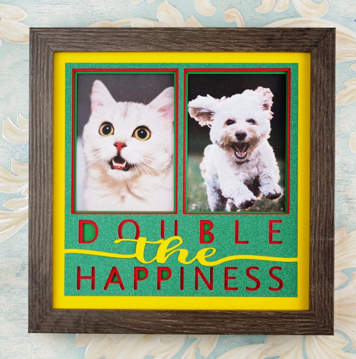 Double the Happiness Pet Photo Design | Two Pets Keepsake