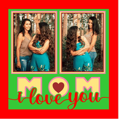 I Love You Mom 2-Photo Collage Design | Mom Keepsake Gift