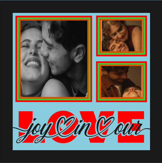 Joy in Our Love couple photo design for romantic keepsakes framed prints and personalized home décor