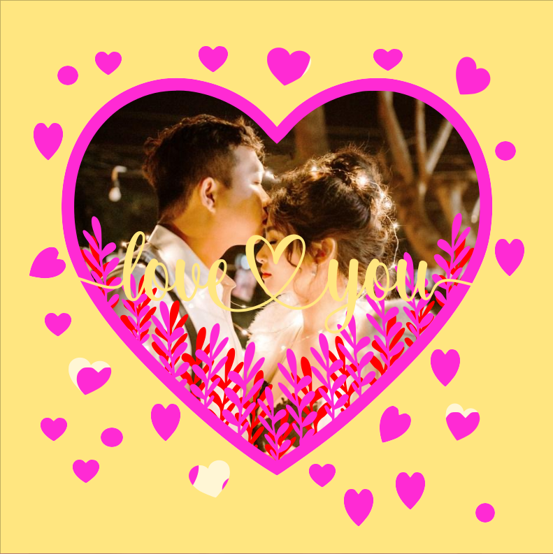 Love You couple photo design for romantic framed gifts personalized keepsakes and heartfelt home décor