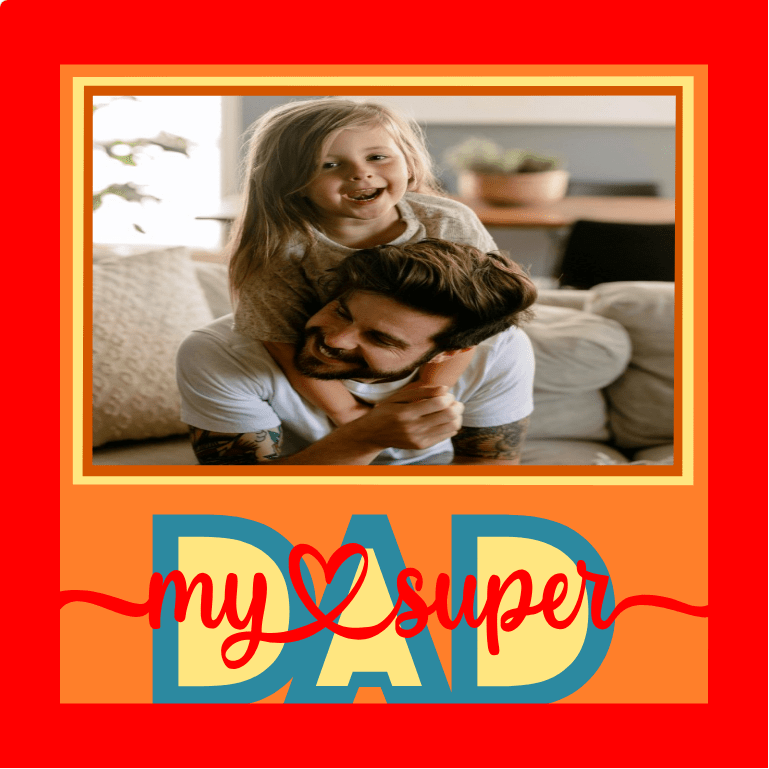 Dad My Super SVG | Super Dad Photo Frame Design