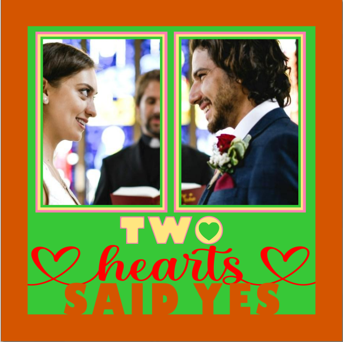 Two Hearts Said Yes engagement couple photo design for proposal keepsakes and romantic framed gifts