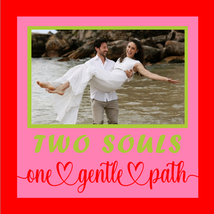Two Hearts on Gentle Path couple photo design for romantic keepsakes anniversary gifts and framed prints