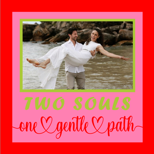 Two Hearts on Gentle Path couple photo design for romantic keepsakes anniversary gifts and framed prints