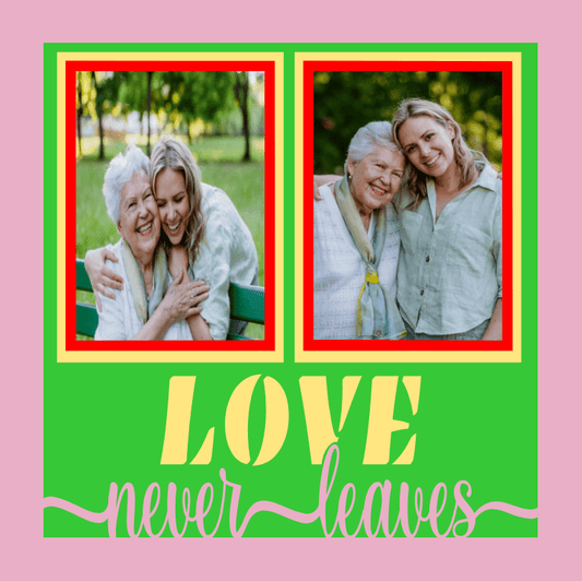 Love Never Leaves Photo Design | Memorial Remembrance Keepsake