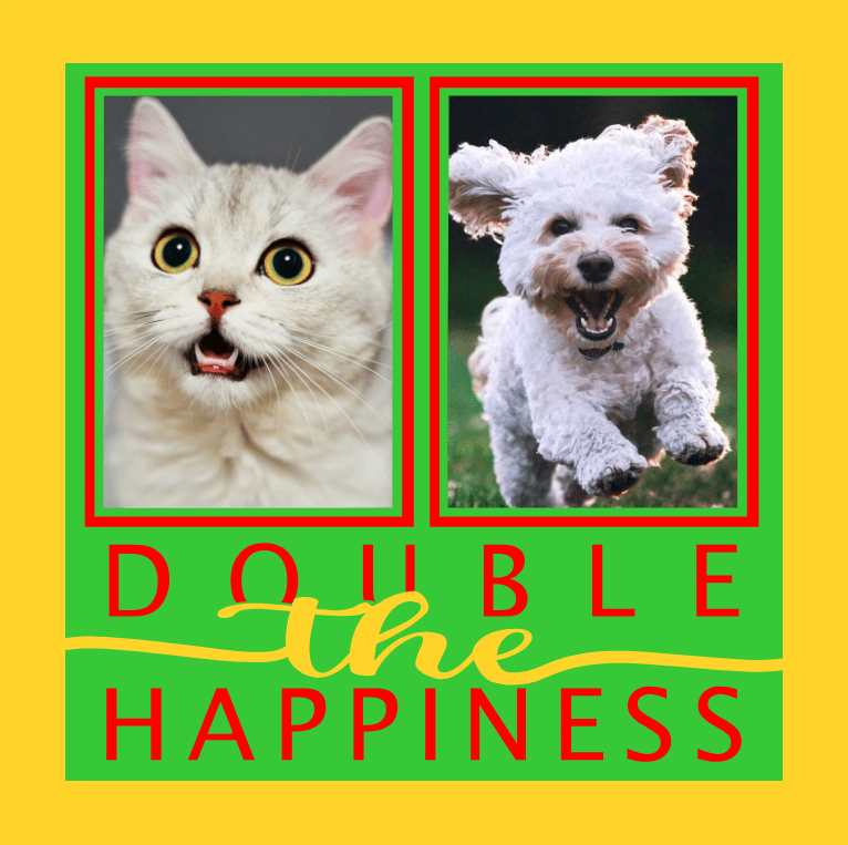Double the Happiness Pet Photo Design | Two Pets Keepsake