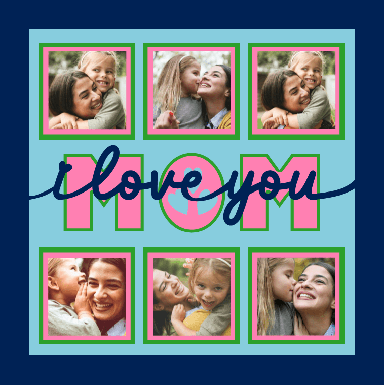 I Love You Mom 6-Photo Collage Design | Family Memory Keepsake