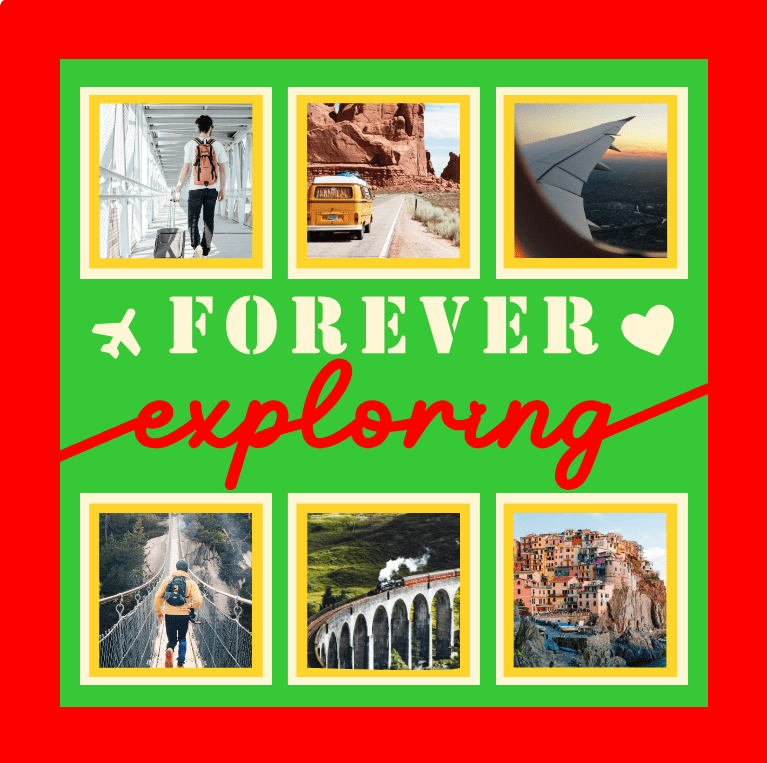 Forever Exploring Travel Photo Design | Adventure Keepsake Wall Art